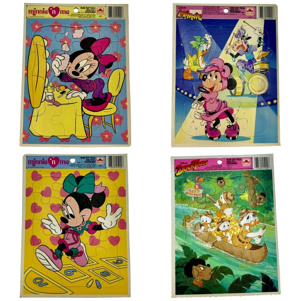 Disney Frame Tray Puzzle (4) 12pc 11x8" Minnie Mouse Duck Tales